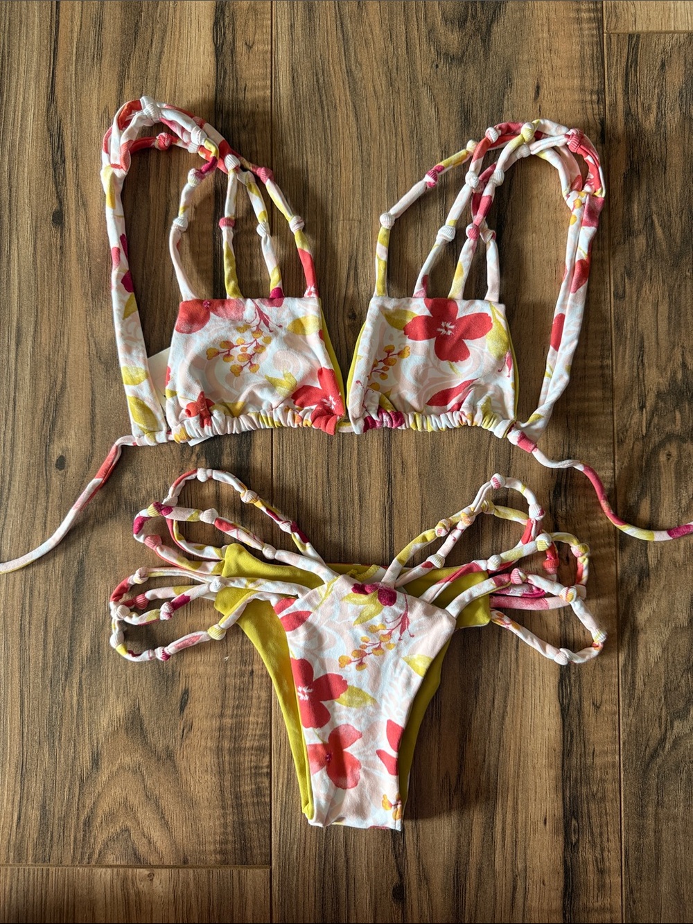 Reversible Floral Strappy Bikini